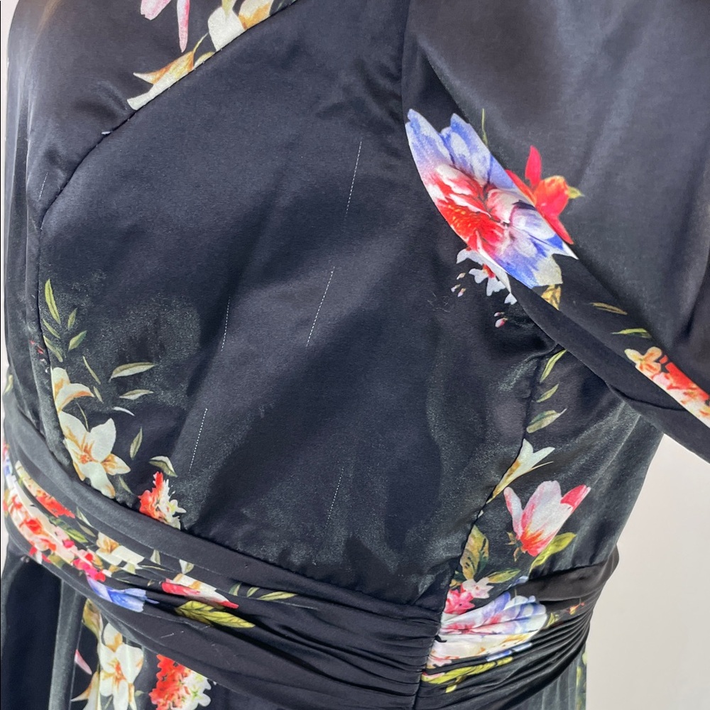 Ieena for Mac Duggal Faux Wrap Floral Gown, 14 - Picture 6 of 16